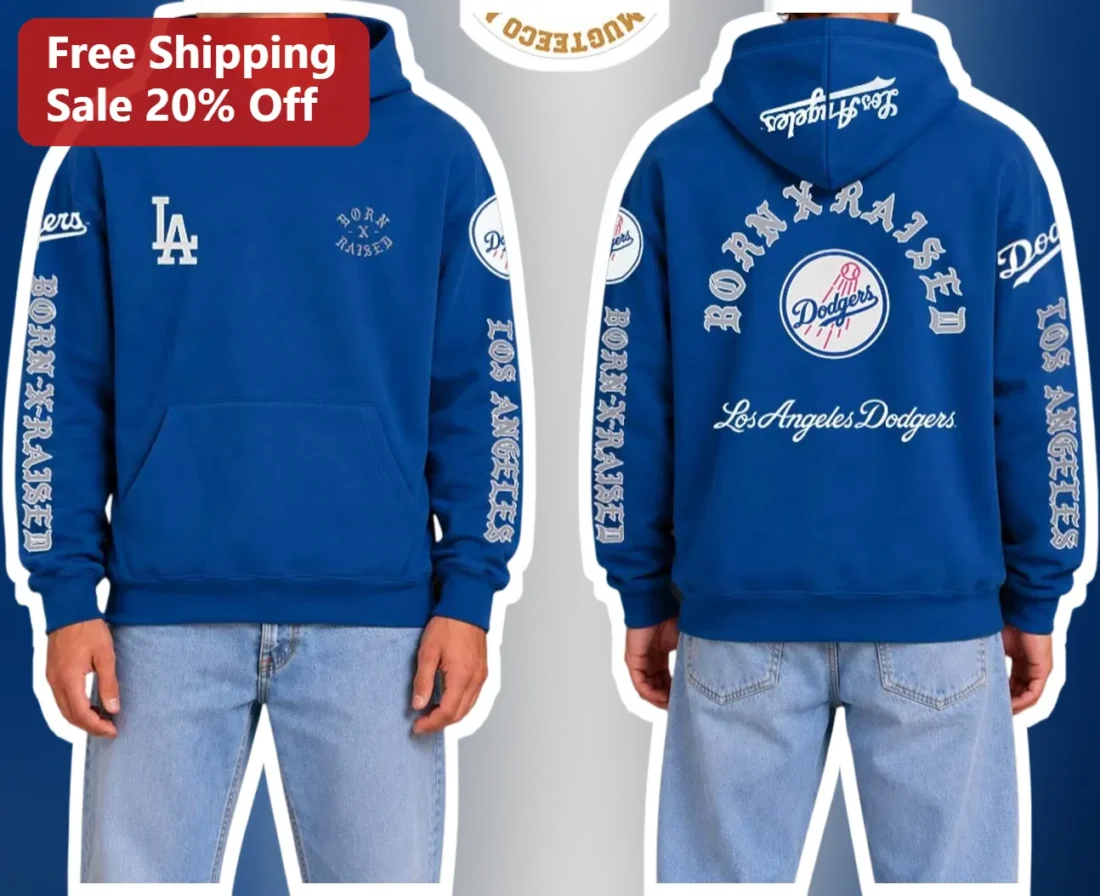 Born X Raised Los Angeles Dodgers Hoodie available at our Miami, Florida warehouse