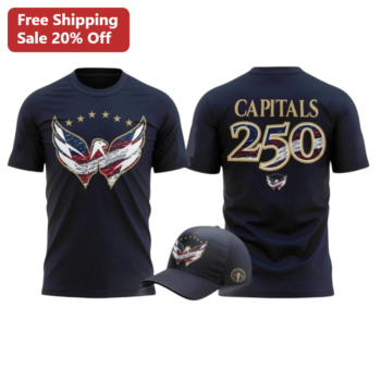 Capitals America 250th Anniversary Tee Washington DC Patriotic Eagle Hockey Fan Gift available at our Miami, Florida warehouse