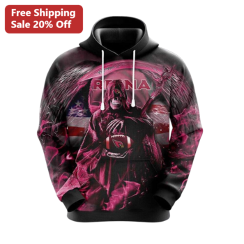 Arizona Cardinals Grim Reaper Football Hoodie NFL Fan Gear Black Pullover available at our Miami, Florida warehouse