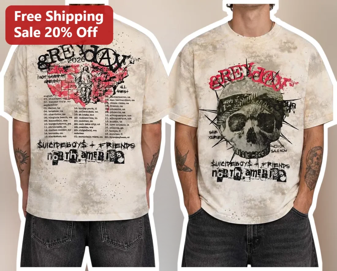 Grey Day Suicideboys Friends North America Tour Tee available at our Miami, Florida warehouse