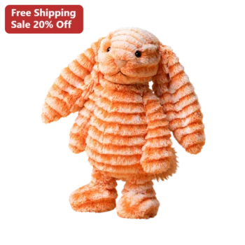 Bashful Bunny Plush Toy Orange Corduroy Stuffed Animal Soft Huggable Gift for Toddler Nursery Decor available at our Miami, Florida warehouse
