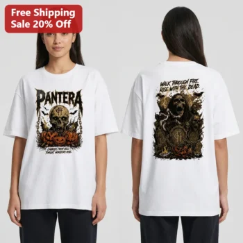 Pantera Cowboys From Hell Monsters Rise Tee, Walk Through Fire Skull Reaper Halloween Metal Band Gra available at our Miami, Florida warehouse