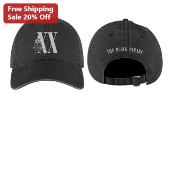 The Black Parade Hat Twenty One Pilots XX Logo Distressed Baseball Cap available at our Miami, Florida warehouse