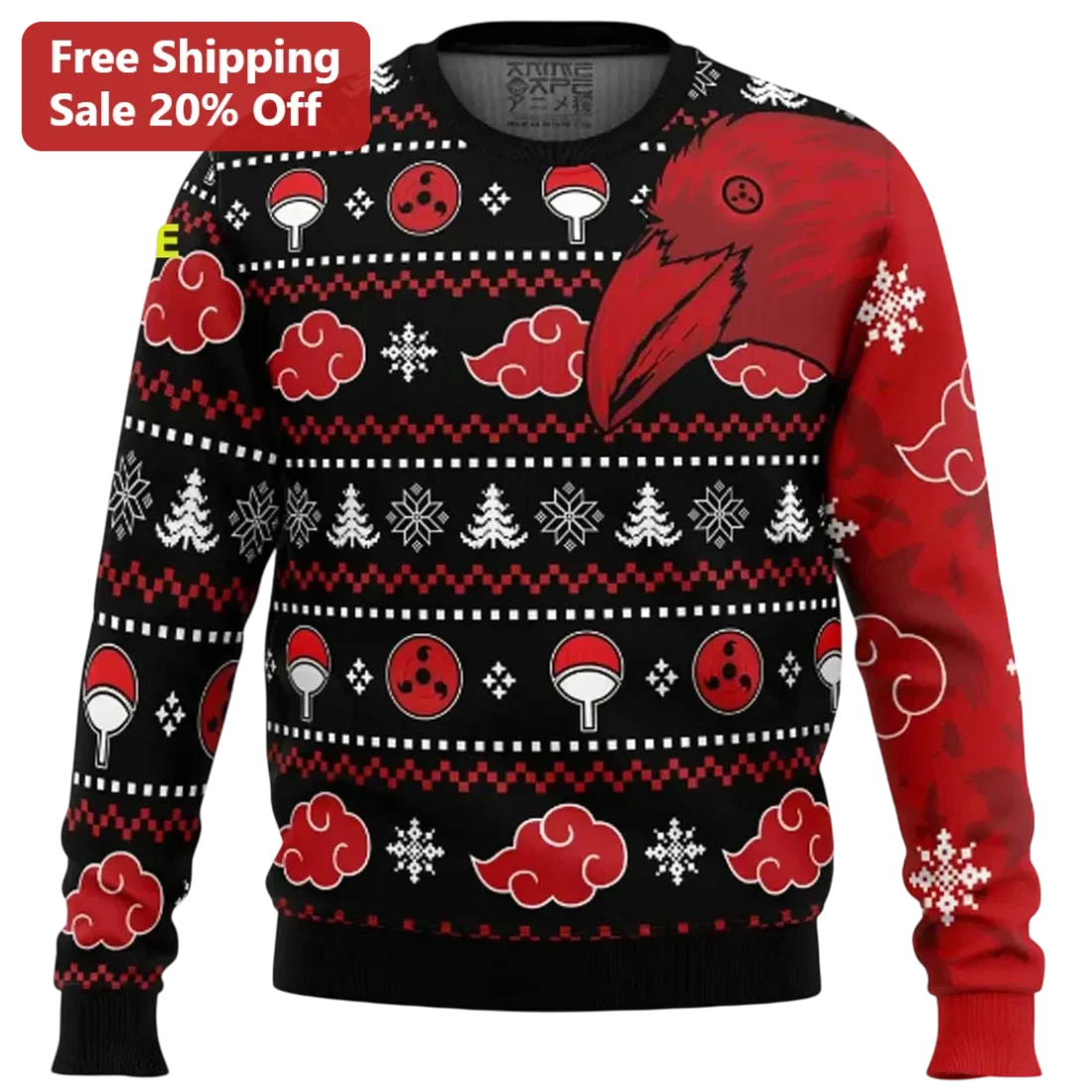 Itachi Uchiha Sweater Akatsuki Red Cloud Uchiha Clan Anime Ugly Christmas Sweater Gift For Naruto Fa available at our Miami, Florida warehouse