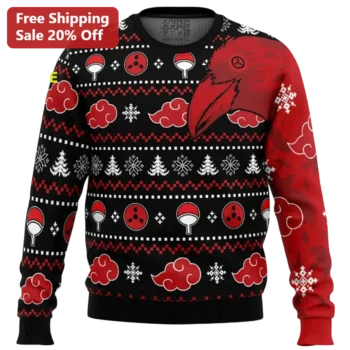 Itachi Uchiha Sweater Akatsuki Red Cloud Uchiha Clan Anime Ugly Christmas Sweater Gift For Naruto Fa available at our Miami, Florida warehouse