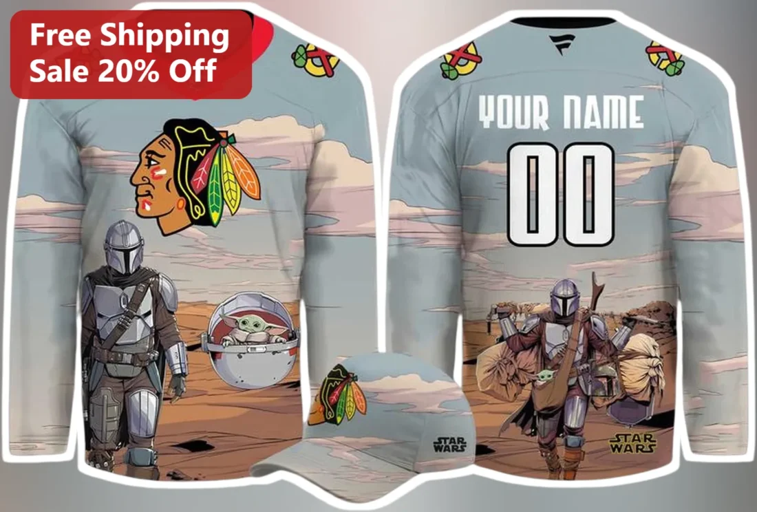 Star Wars Jersey The Mandalorian Grogu Chicago Spirit Fan Apparel available at our Miami, Florida warehouse