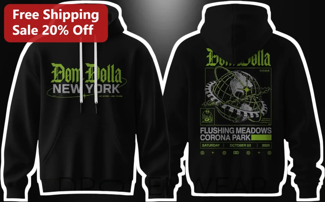 Dom Dolla New York Flushing Meadows Corona Park Hoodie available at our Miami, Florida warehouse