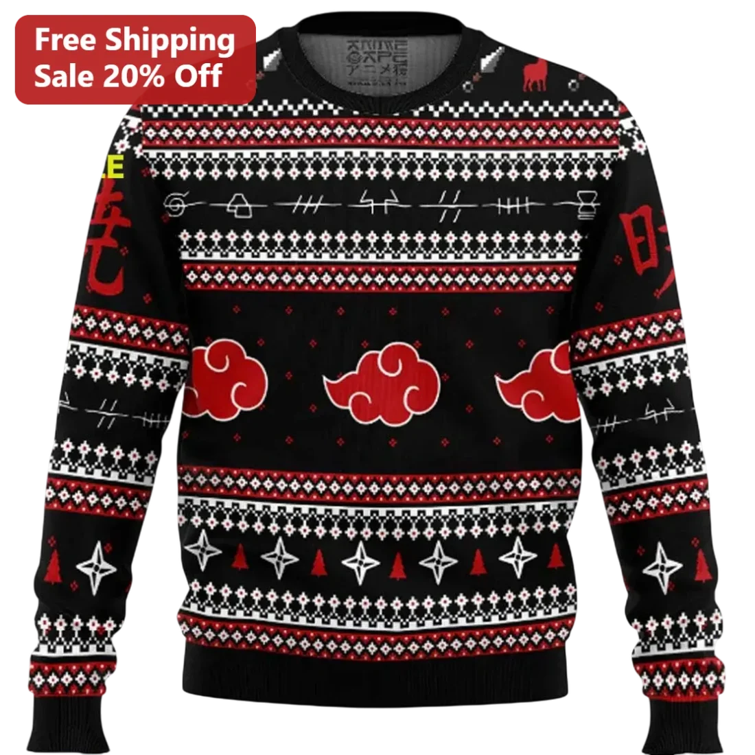 Itachi Uchiha Sweater Akatsuki Ugly Christmas Knit Pullover Gift for Naruto Anime Fans available at our Miami, Florida warehouse