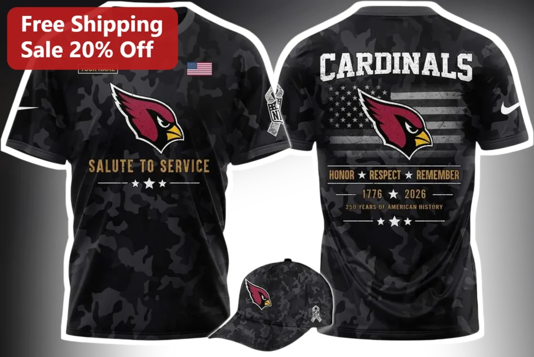 Salute to Service Cardinals Honor Respect Remember Tee 2026 Military Appreciation Gift available at our Miami, Florida warehouse