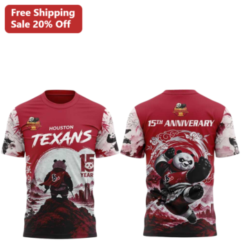 Houston Texans 15th Anniversary Po Kung Fu Panda Graphic Tee available at our Miami, Florida warehouse