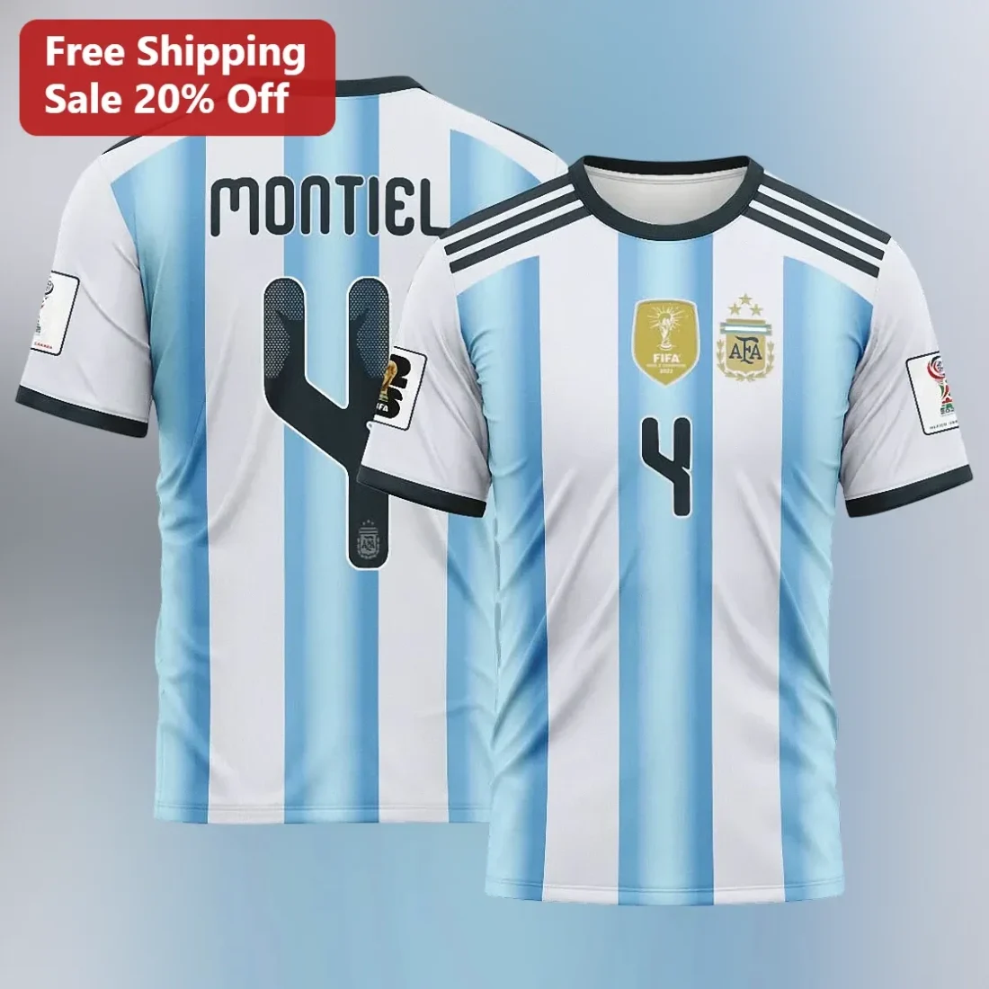 AFA FIFA World Cup Champions Jersey Argentina Soccer Kit Fan Gift available at our Miami, Florida warehouse