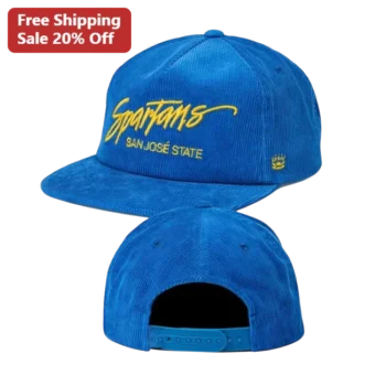 San Jose State Spartans Hat Blue Corduroy Snapback SJSU College Football Fan Gear available at our Miami, Florida warehouse