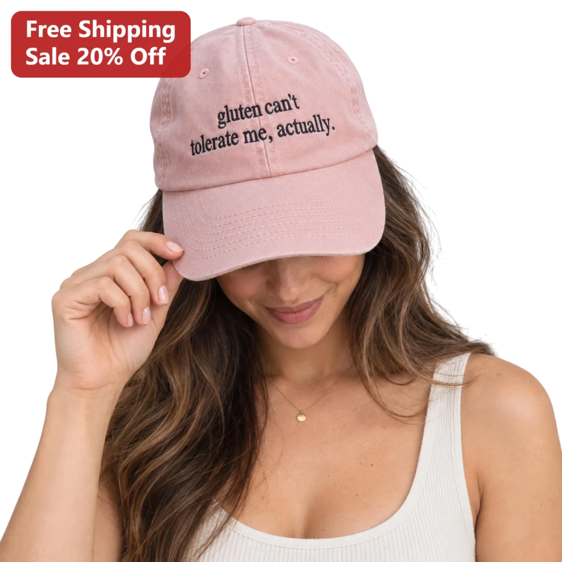 Gluten Can't Tolerate Me Actually Cap Funny Celiac Awareness Gift Hat available at our Miami, Florida warehouse