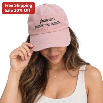 Gluten Can't Tolerate Me Actually Cap Funny Celiac Awareness Gift Hat available at our Miami, Florida warehouse