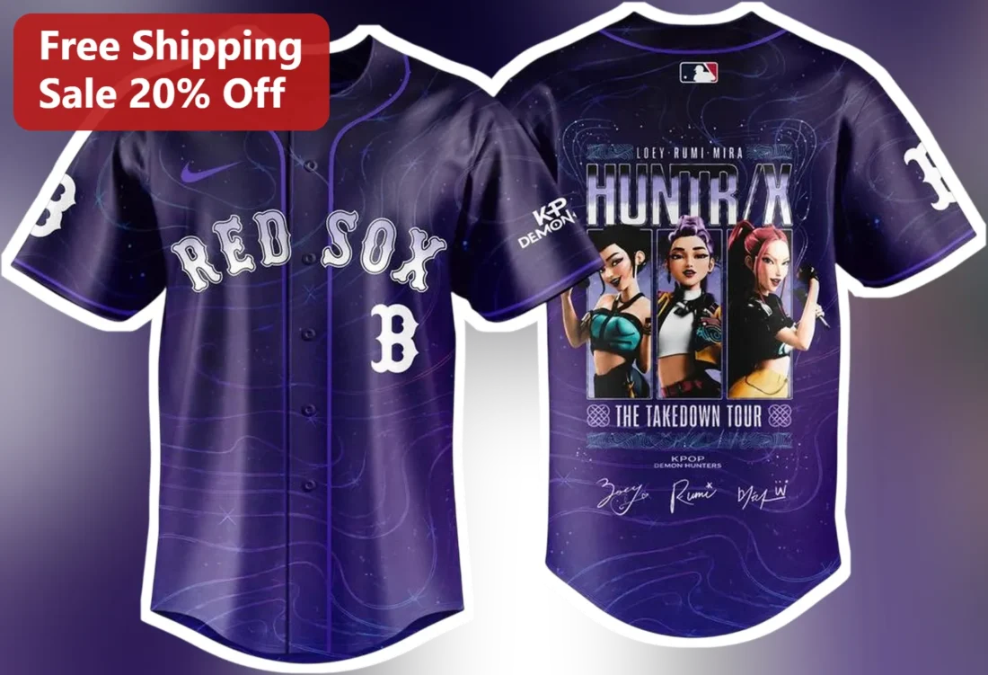 Red Sox Huntr/X The Takedown Tour KPop Demon Hunters Jersey available at our Miami, Florida warehouse