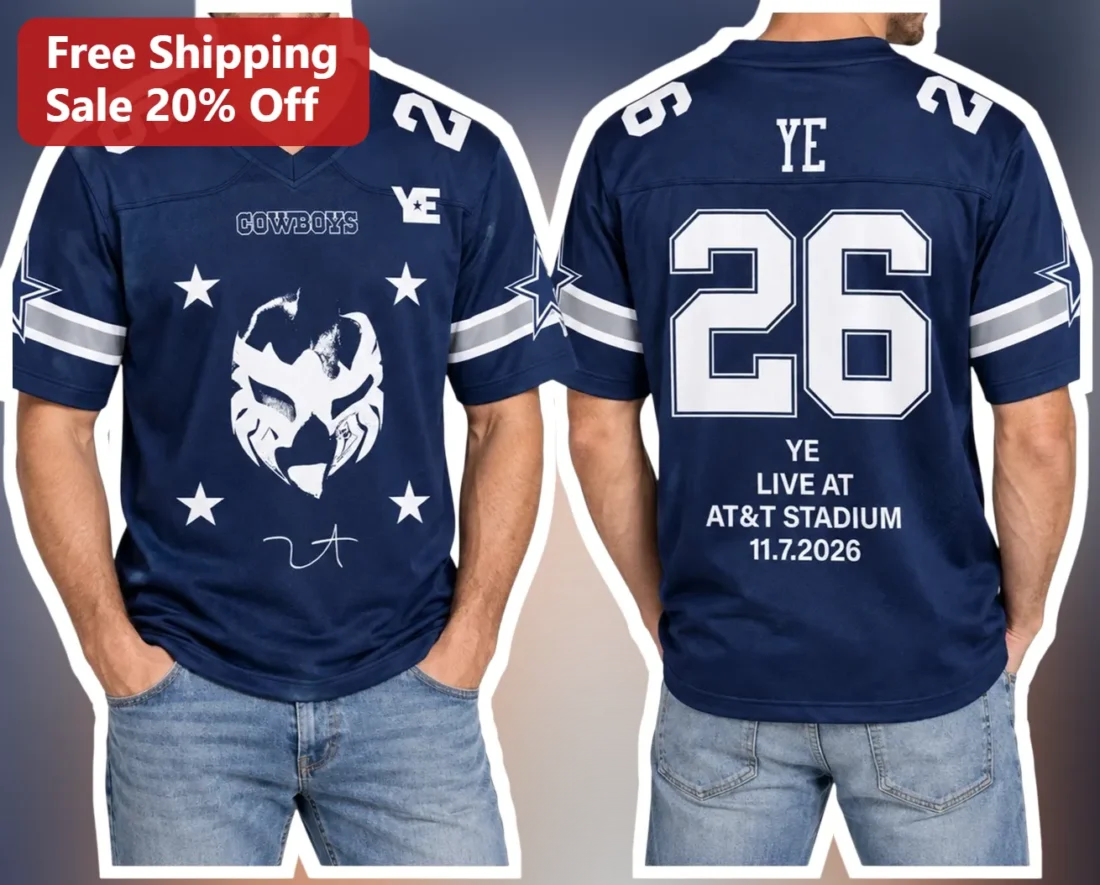Cowboys Jersey Ye Kanye West Lion Head Signature Football Shirt available at our Miami, Florida warehouse