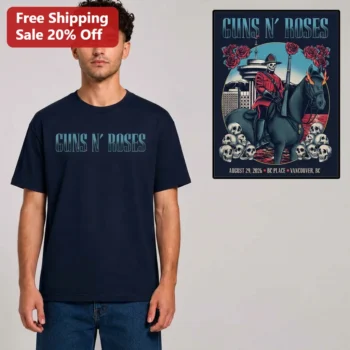 Guns N' Roses August 29 2026 BC Place Vancouver Tee Concert Tour Shirt Gift for Rock Music Fans available at our Miami, Florida warehouse