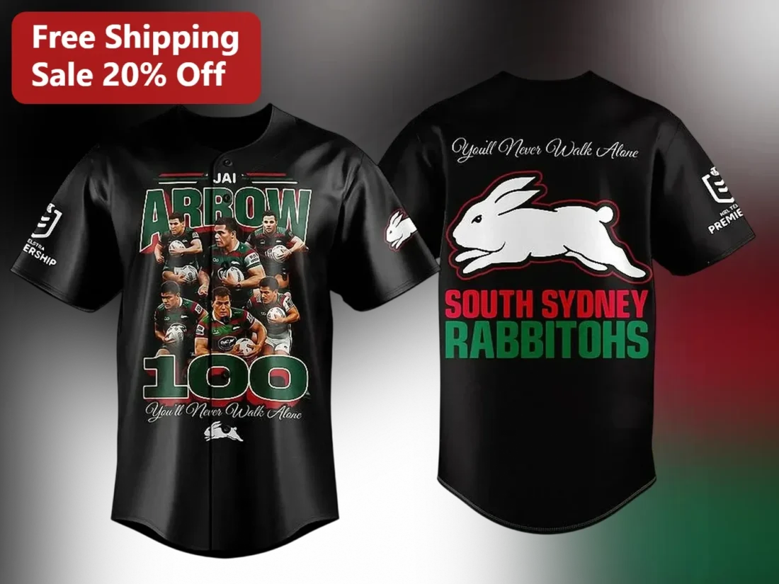 South Sydney Rabbitohs Jersey You'll Never Walk Alone YNWA NRL Rugby League Fan Apparel available at our Miami, Florida warehouse
