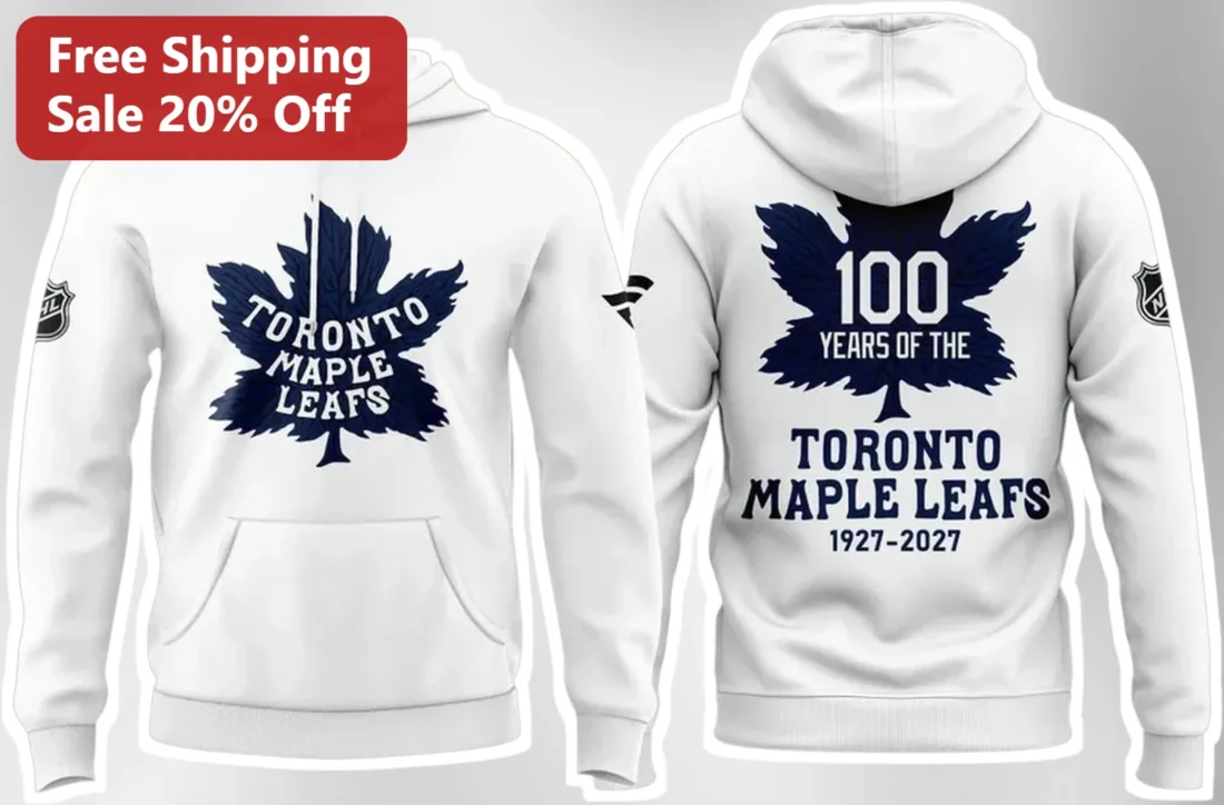 Toronto Maple Leafs Years 1927-2027 Anniversary Hoodie available at our Miami, Florida warehouse