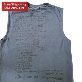 A Personality A Whole Backstory Olivia Rodrigo Lyrics Distressed Muscle Tank Top available at our Miami, Florida warehouse