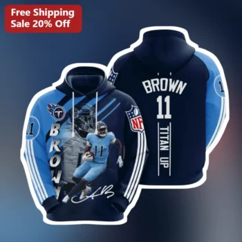 Titan Up A.J. Brown Tennessee Titans Football Fan Hoodie available at our Miami, Florida warehouse