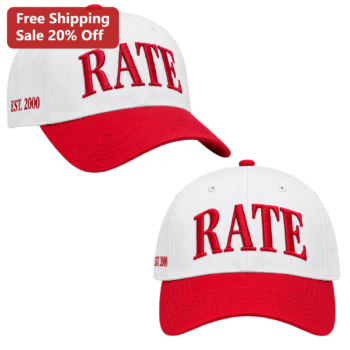 RATE Hat Embroidered Baseball Cap Vintage Collegiate Style Gift for Men Women available at our Miami, Florida warehouse