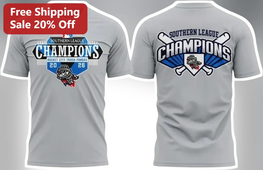 Southern League Champions Rocket City Trash Pandas Graphic Tee Baseball Fan Gift available at our Miami, Florida warehouse