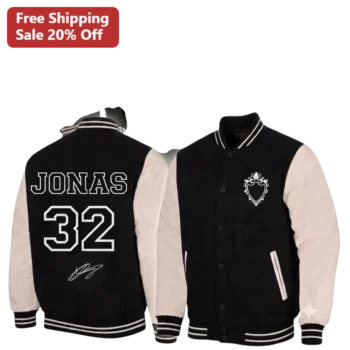 Custom Varsity Jacket Name Number Signature Personalized Letterman Jacket with Leather Sleeves available at our Miami, Florida warehouse