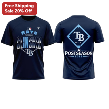 Rays Clinched Postseason 2026 Tee First Team To Secure Playoff Berth Baseball Fan Gift available at our Miami, Florida warehouse