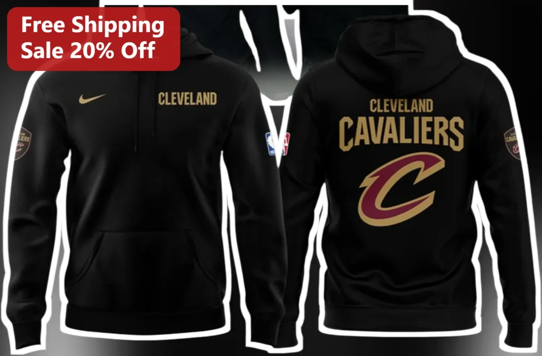 Cleveland Cavaliers Hoodie Black Wine Gold NBA Fan Gear Pullover Sweatshirt available at our Miami, Florida warehouse