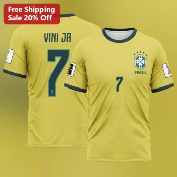 BRASIL Jersey Vinicius Junior Personalized Soccer Shirt World Cup Fan Gear available at our Miami, Florida warehouse