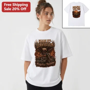 Ride Fast Live Free Harley-Davidson Throttle Therapy Tee Vintage Biker Eagle Motorcycle Graphic Shir available at our Miami, Florida warehouse