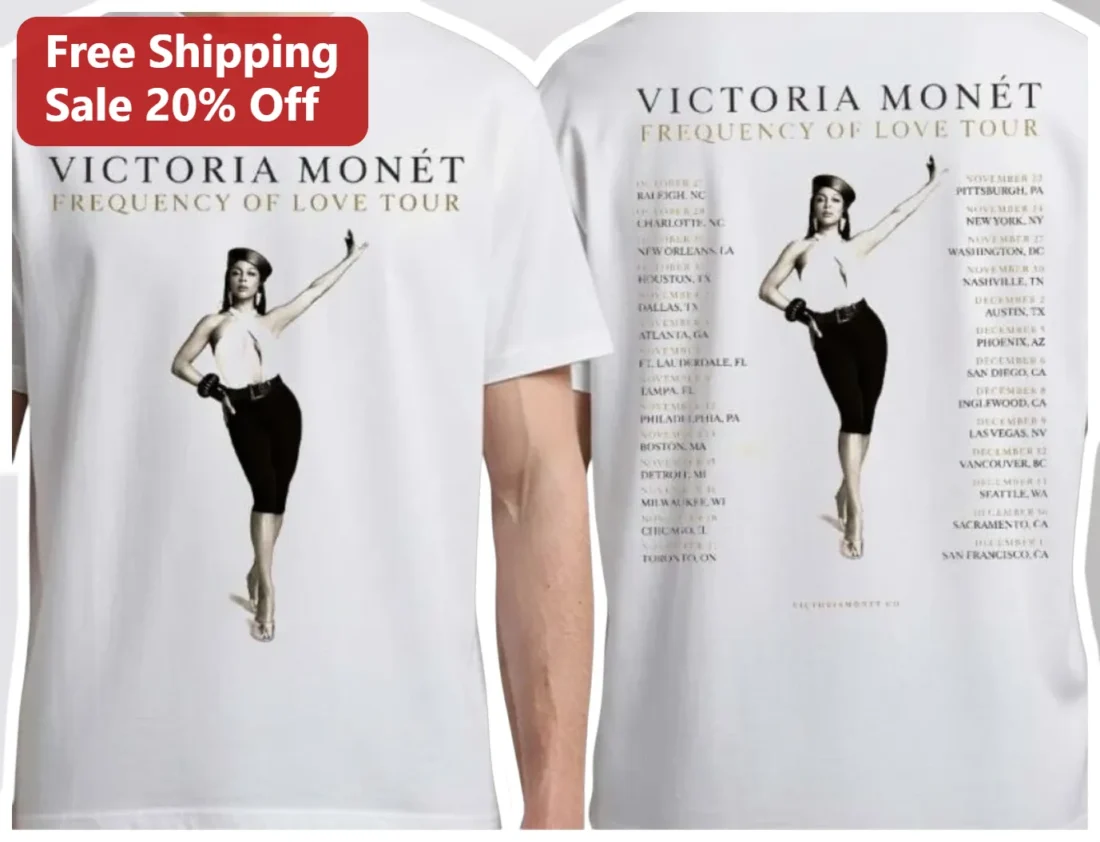 Victoria Monét Frequency of Love Tour Tee R&B Concert Merch Fan Gift available at our Miami, Florida warehouse