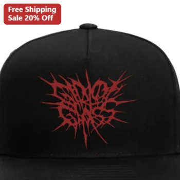 Red Spiky Logo Hat Cap Brutal Death Metal Gothic Streetwear Snapback for Men Women available at our Miami, Florida warehouse