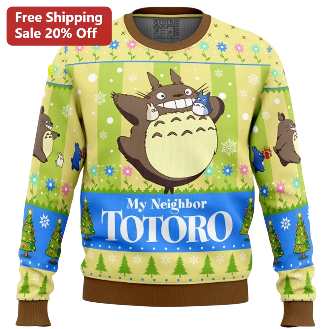 My Neighbor Totoro Ugly Christmas Sweater, Studio Ghibli Anime Holiday Knit Gift for Fans, Kawaii To available at our Miami, Florida warehouse
