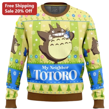 My Neighbor Totoro Ugly Christmas Sweater, Studio Ghibli Anime Holiday Knit Gift for Fans, Kawaii To available at our Miami, Florida warehouse