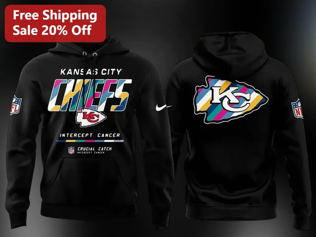 Kansas City Chiefs Intercept Cancer Hoodie NFL Fan Charity Awareness Apparel available at our Miami, Florida warehouse