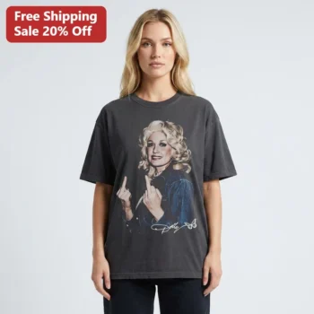 Dolly Tee, Dolly Parton Middle Finger Signature Shirt, Funny Country Music Legend Gift for Fans available at our Miami, Florida warehouse