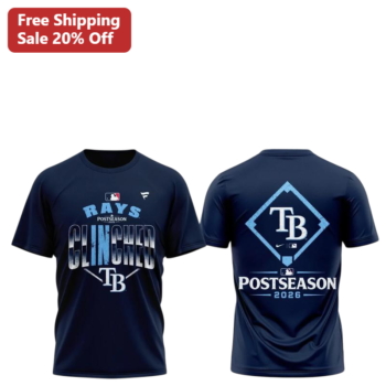 Rays Postseason Clinched Tee Tampa Bay Rays Playoff Shirt No. 1 Seed Baseball Fan Apparel available at our Miami, Florida warehouse