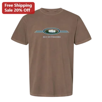BLV Outdoors Retro Mountain Graphic Tee Baylen Levine Merch Garment Dyed Cotton Shirt available at our Miami, Florida warehouse