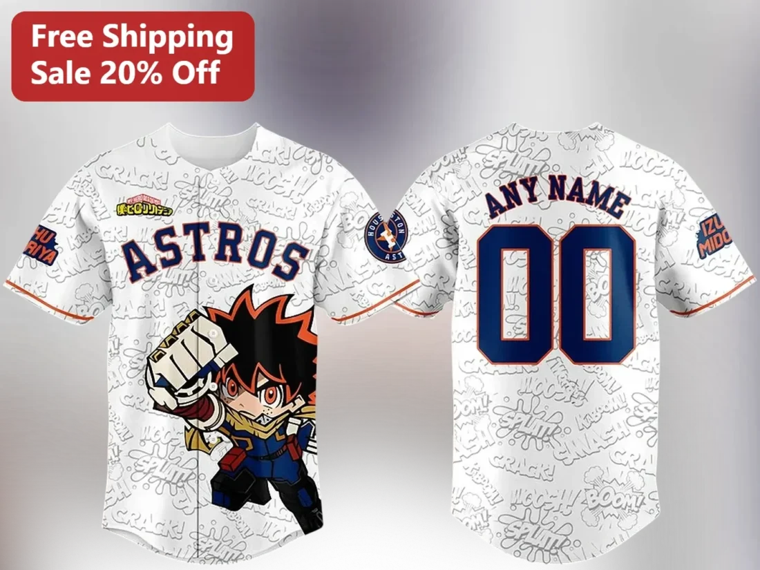 Houston Astros Izuku Midoriya Anime Jersey Custom Name Number available at our Miami, Florida warehouse