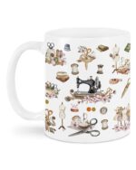 Sewing machine mug, sewing monogram Coffee Mug, Funny Icon Sewing mug, Sewing Mug gift for mom, sewing lover