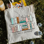 Custom book name Tote Bag for Book Lover, Customized Bookish Tote, Custom your name tote bag