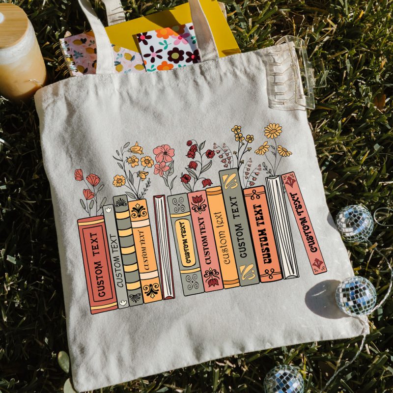 Custom book name Tote Bag for Book Lover