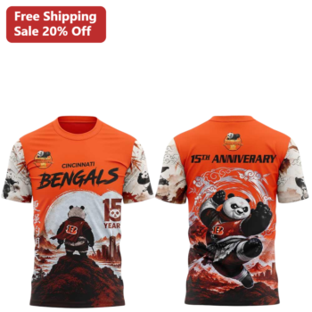 Cincinnati Bengals 15th Anniversary Kung Fu Panda Po Graphic Tee available at our Miami, Florida warehouse