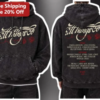 All Things Go Music Festival Hoodie Vintage Acid Wash Indie Pop Merch Gift available at our Miami, Florida warehouse