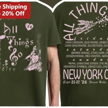 All Things Go New York City Tee Music Festival Merch Forest Hills Stadium Concert Shirt available at our Miami, Florida warehouse