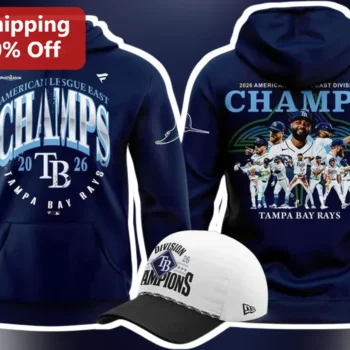 American League East Champs Tampa Bay Rays Hoodie MLB Baseball Fan Gear available at our Miami, Florida warehouse