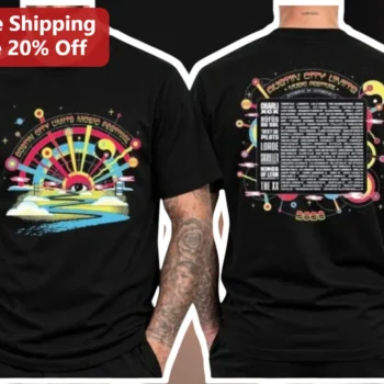 Austin City Limits Music Festival Tee Psychedelic Sunburst Eye Graphic Shirt available at our Miami, Florida warehouse