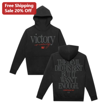 Victory Is Coming I Corinthians 15:57 Christian Hoodie Faith Based Spiritual Warfare Apparel available at our Miami, Florida warehouse